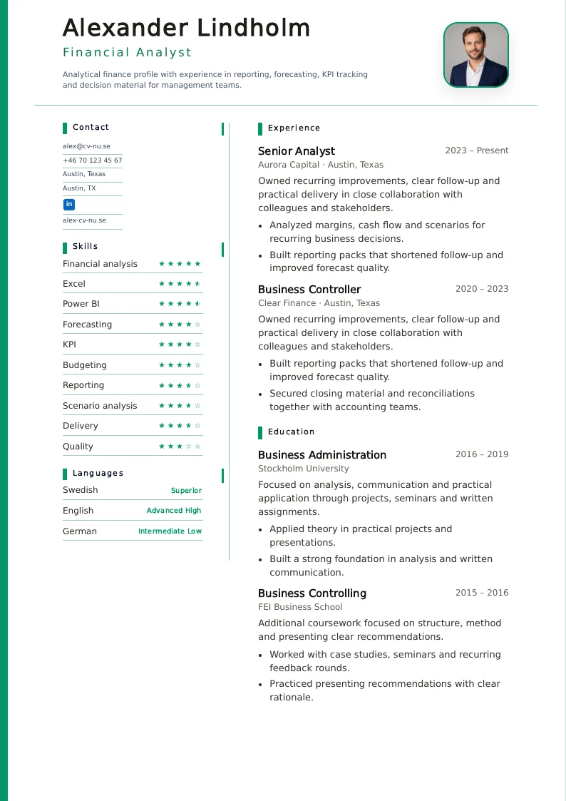 Warm editorial resume